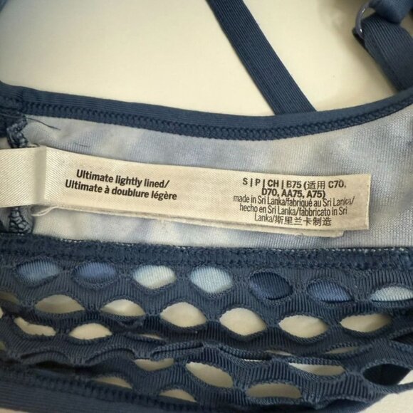 Pink Victorias Secret Blue Tie-Dye Sports Bra Web Detail Lightly Lined Small - Picture 5 of 5